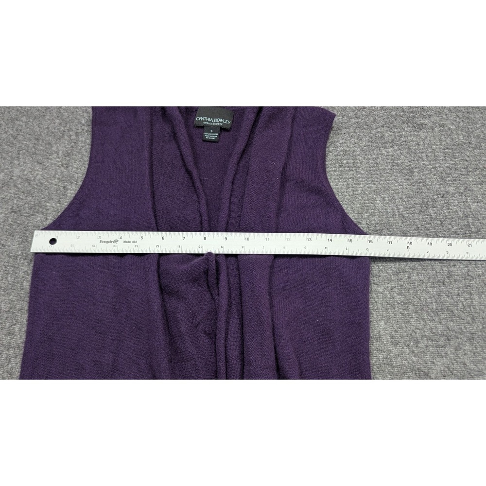 Cynthia Rowley Sweater Womens Small Purple Cashmere Open Cardigan Flowy Ethereal - Picture 8 of 12